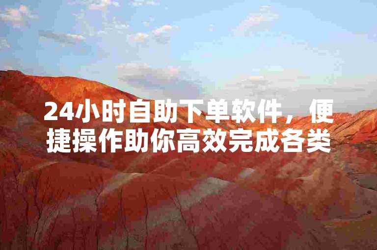 24小时自助下单软件，便捷操作助你高效完成各类订单。