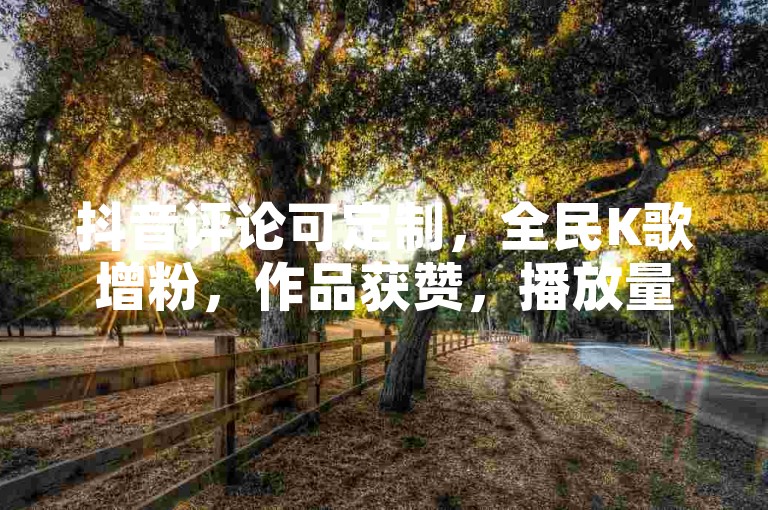 抖音评论可定制，全民K歌增粉，作品获赞，播放量提升！