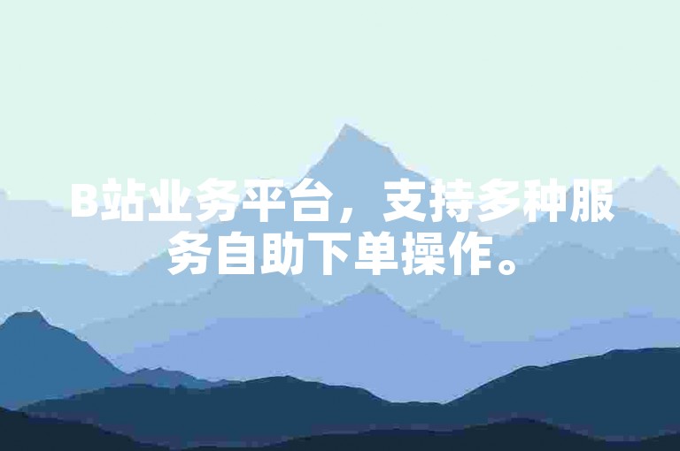 B站业务平台，支持多种服务自助下单操作。