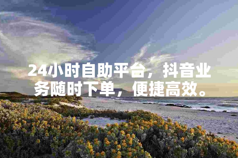 24小时自助平台，抖音业务随时下单，便捷高效。