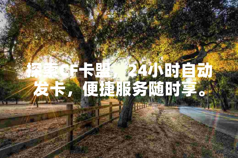 探索CF卡盟，24小时自动发卡，便捷服务随时享。