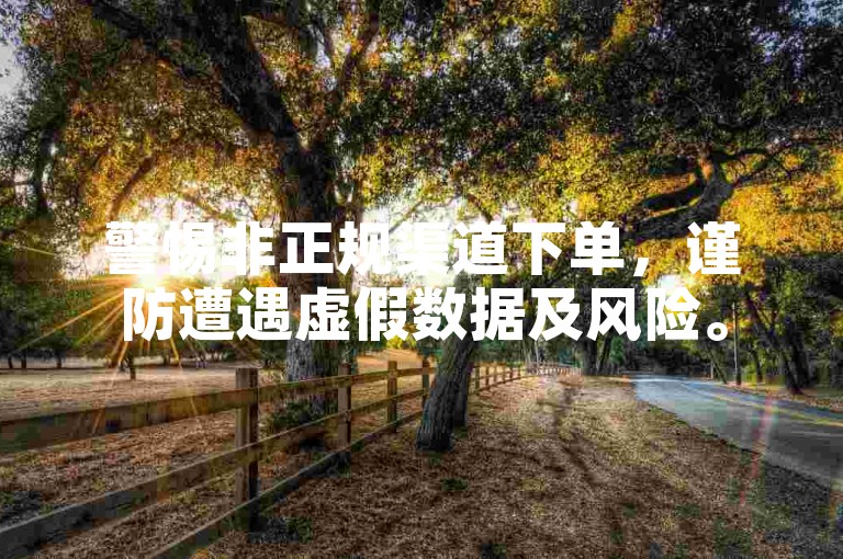 警惕非正规渠道下单，谨防遭遇虚假数据及风险。