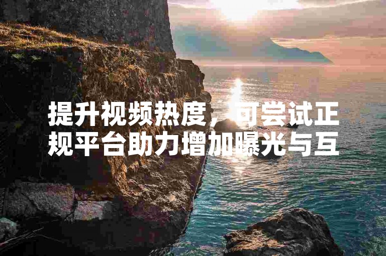 提升视频热度，可尝试正规平台助力增加曝光与互动量。