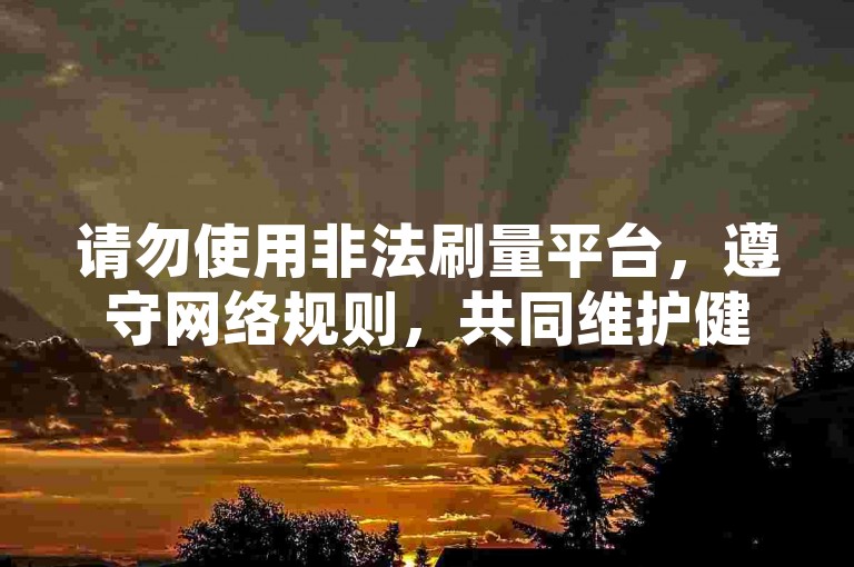 请勿使用非法刷量平台，遵守网络规则，共同维护健康网络环境。