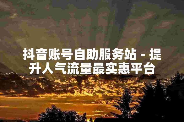 抖音账号自助服务站 - 提升人气流量最实惠平台