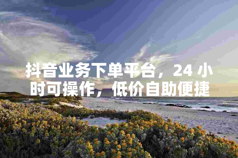 抖音业务下单平台，24 小时可操作，低价自助便捷服务。