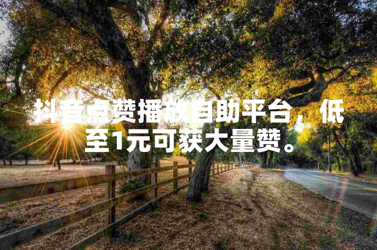 抖音点赞播放自助平台，低至1元可获大量赞。