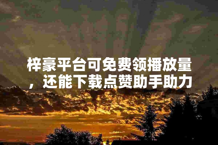 梓豪平台可免费领播放量，还能下载点赞助手助力内容。