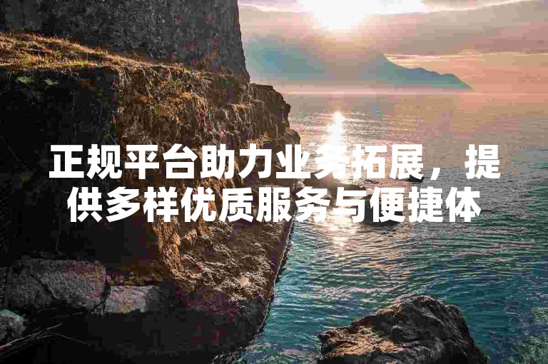 正规平台助力业务拓展，提供多样优质服务与便捷体验。