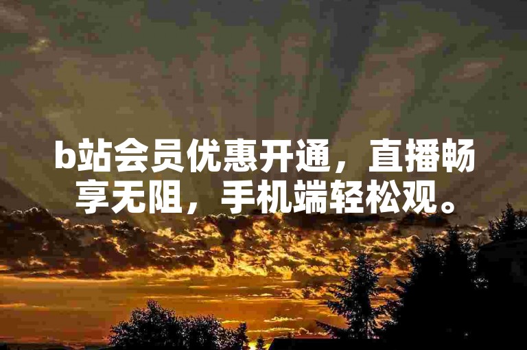 b站会员优惠开通，直播畅享无阻，手机端轻松观。