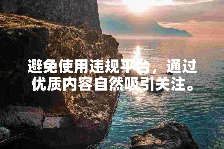 避免使用违规平台，通过优质内容自然吸引关注。