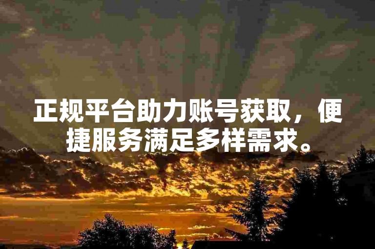 正规平台助力账号获取，便捷服务满足多样需求。