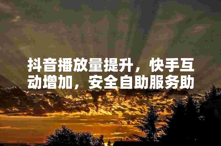 抖音播放量提升，快手互动增加，安全自助服务助你成长。