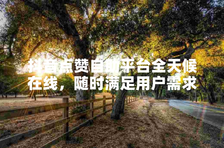 抖音点赞自助平台全天候在线，随时满足用户需求。