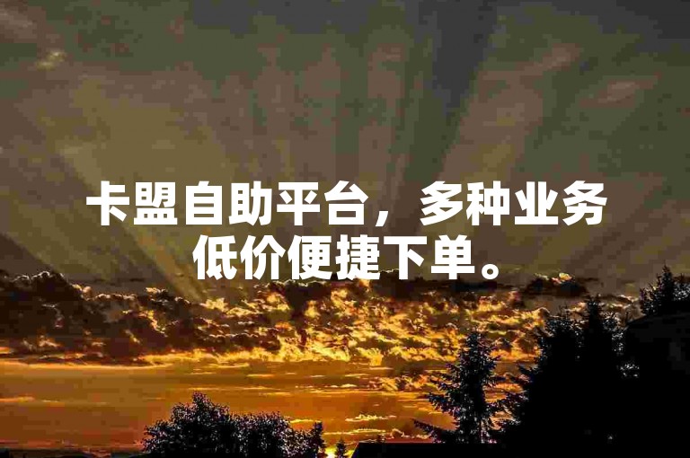 卡盟自助平台，多种业务低价便捷下单。