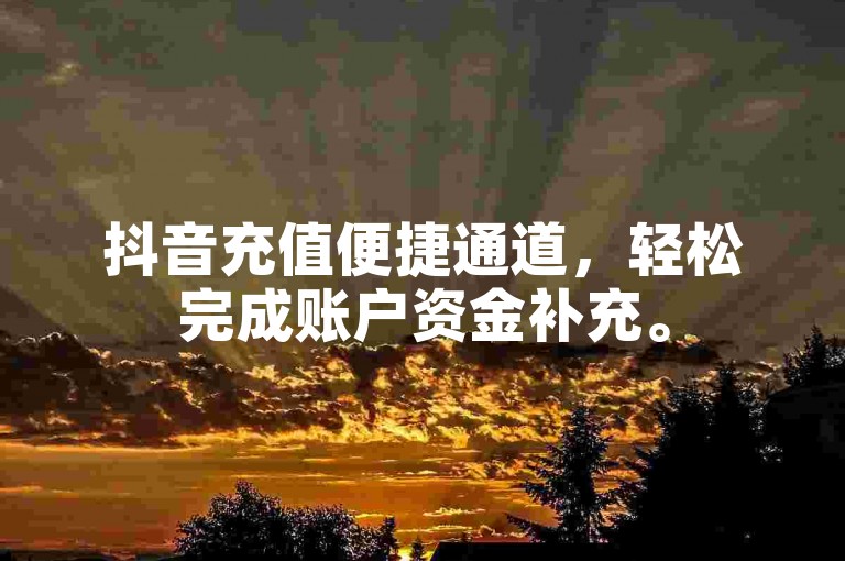抖音充值便捷通道，轻松完成账户资金补充。