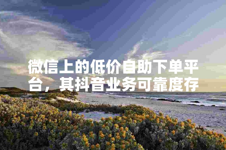 微信上的低价自助下单平台，其抖音业务可靠度存疑。
