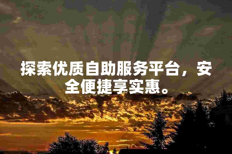 探索优质自助服务平台，安全便捷享实惠。
