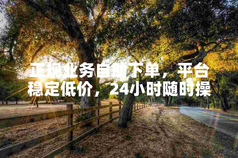 正规业务自助下单，平台稳定低价，24小时随时操作。