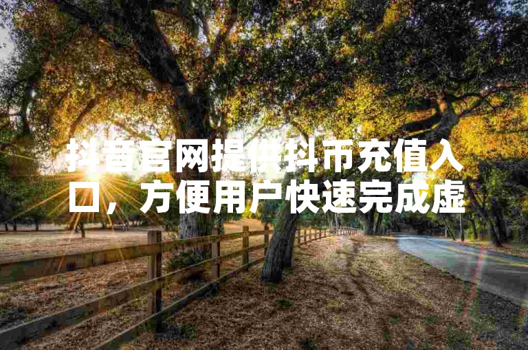 抖音官网提供抖币充值入口，方便用户快速完成虚拟货币购买。