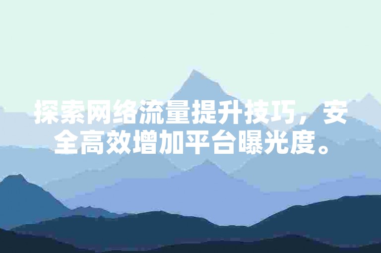 探索网络流量提升技巧，安全高效增加平台曝光度。