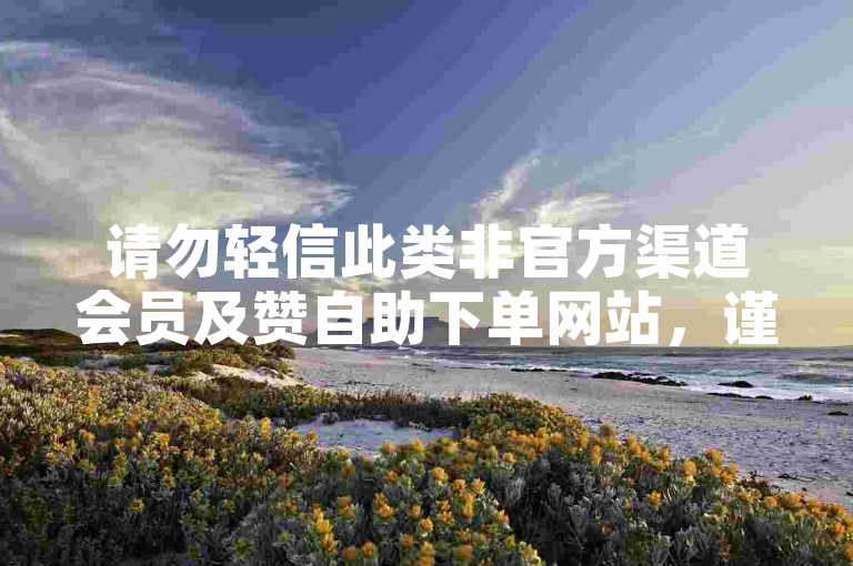 请勿轻信此类非官方渠道会员及赞自助下单网站，谨防风险。