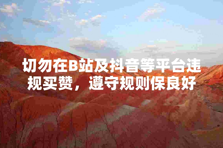 切勿在B站及抖音等平台违规买赞，遵守规则保良好环境。