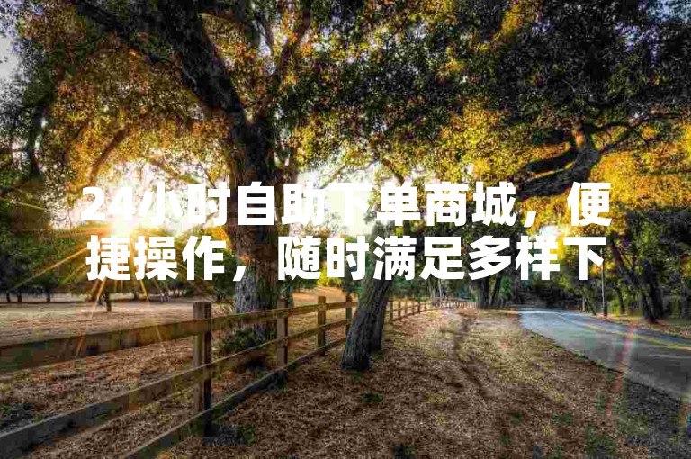 24小时自助下单商城，便捷操作，随时满足多样下单需求。