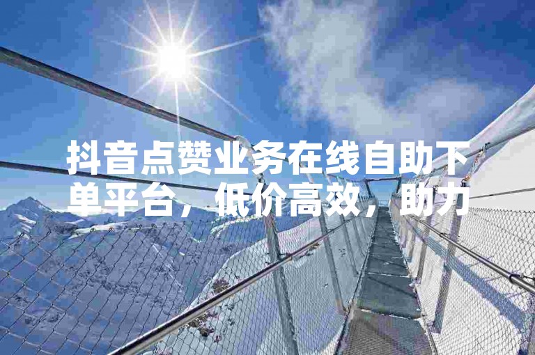 抖音点赞业务在线自助下单平台，低价高效，助力作品推广。