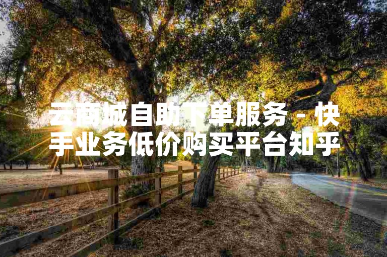 云商城自助下单服务 - 快手业务低价购买平台知乎评测