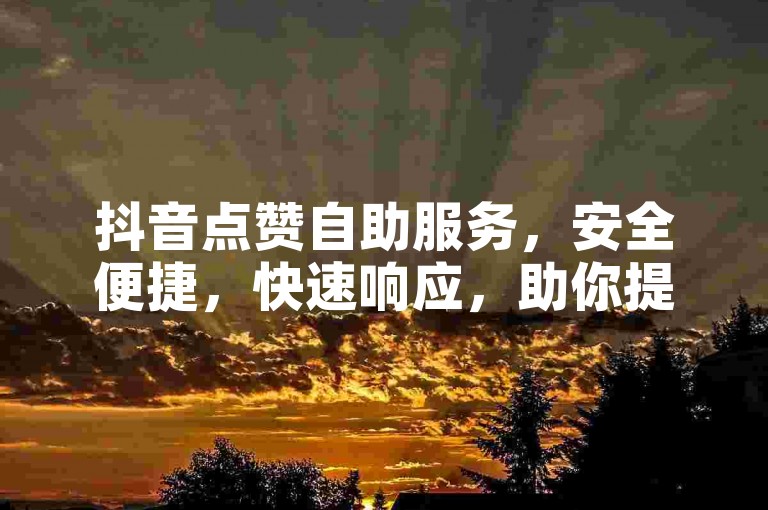 抖音点赞自助服务，安全便捷，快速响应，助你提升人气！