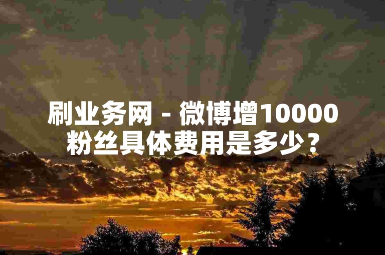 刷业务网 - 微博增10000粉丝具体费用是多少？
