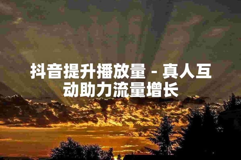 抖音提升播放量 - 真人互动助力流量增长