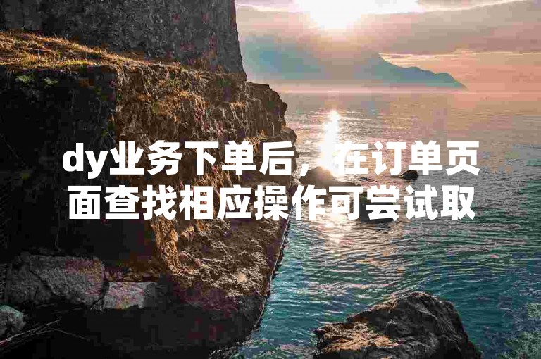 dy业务下单后，在订单页面查找相应操作可尝试取消。