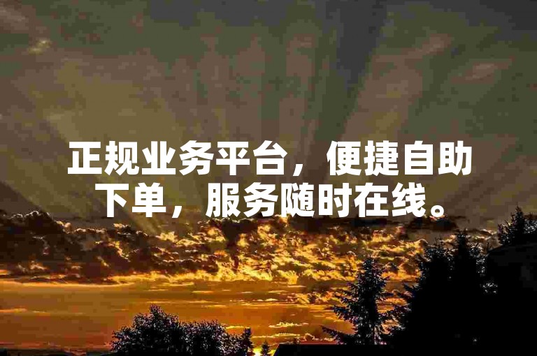 正规业务平台，便捷自助下单，服务随时在线。