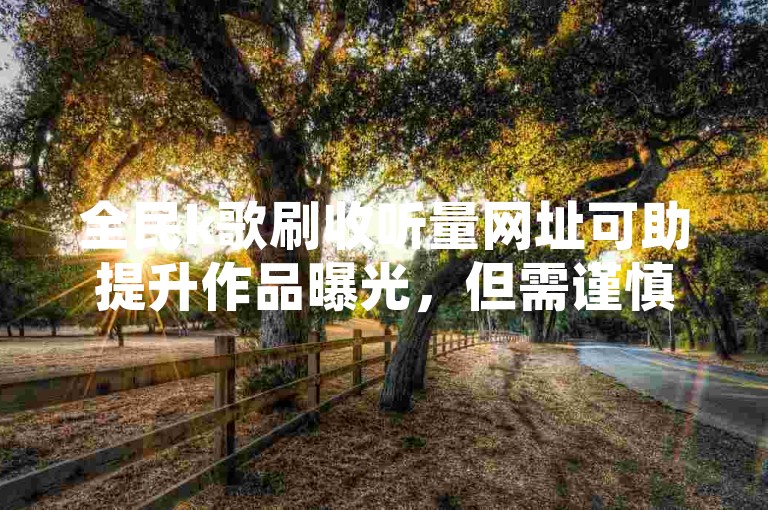 全民k歌刷收听量网址可助提升作品曝光，但需谨慎使用。