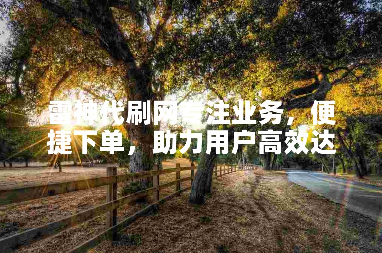 雷神代刷网专注业务，便捷下单，助力用户高效达成目标。