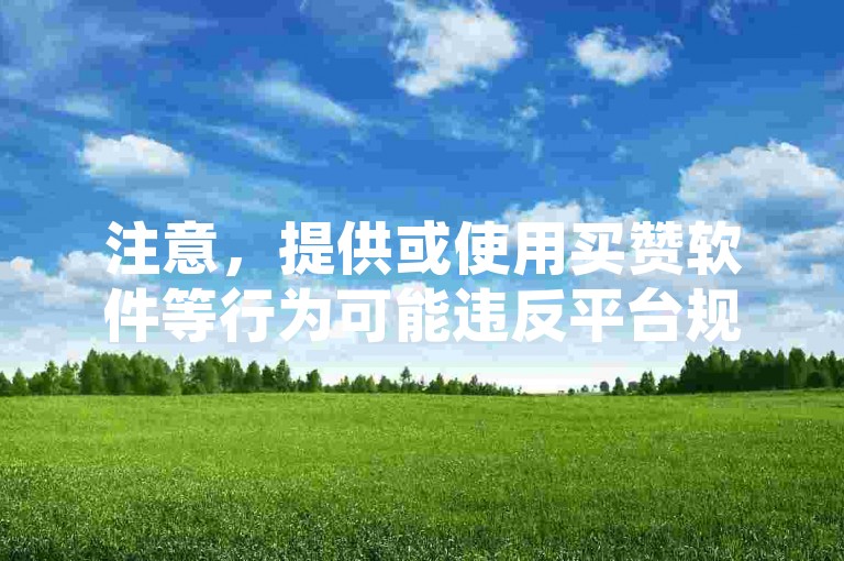 注意，提供或使用买赞软件等行为可能违反平台规定及法律法规，建议通过正规途径获取服务并遵守相关规定。