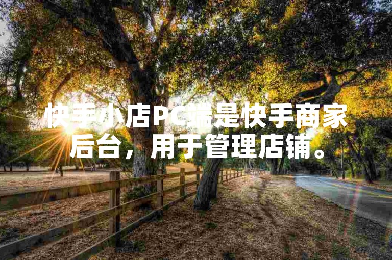 快手小店PC端是快手商家后台，用于管理店铺。