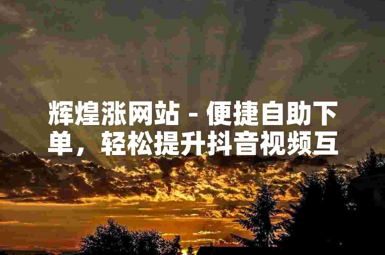 辉煌涨网站 - 便捷自助下单，轻松提升抖音视频互动量
