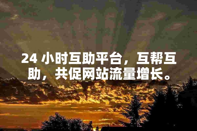 24 小时互助平台，互帮互助，共促网站流量增长。