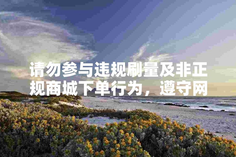 请勿参与违规刷量及非正规商城下单行为，遵守网络规则。