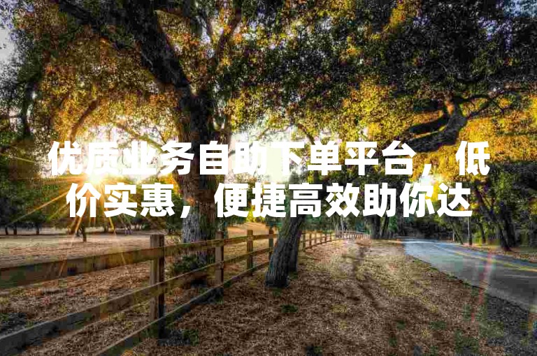 优质业务自助下单平台，低价实惠，便捷高效助你达成目标。