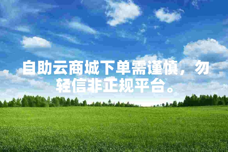 自助云商城下单需谨慎，勿轻信非正规平台。