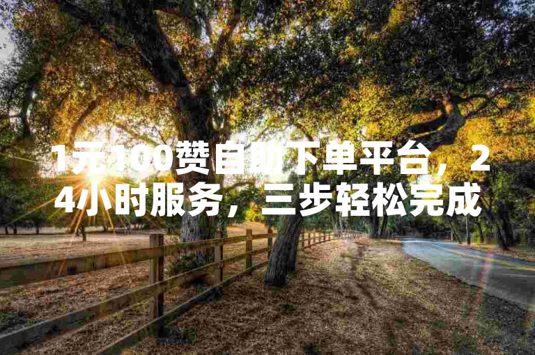 1元100赞自助下单平台，24小时服务，三步轻松完成操作