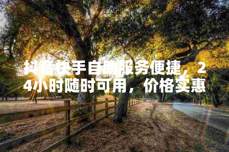 抖音快手自助服务便捷，24小时随时可用，价格实惠。