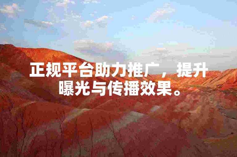 正规平台助力推广，提升曝光与传播效果。