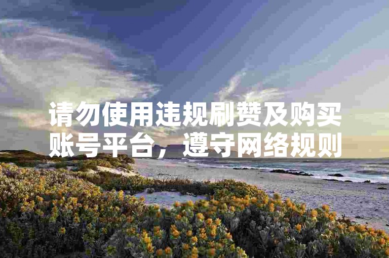 请勿使用违规刷赞及购买账号平台，遵守网络规则。