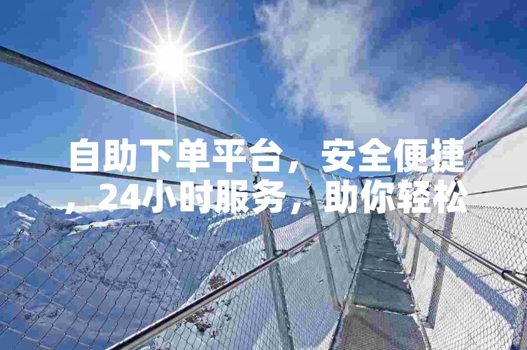自助下单平台，安全便捷，24小时服务，助你轻松完成业务需求。