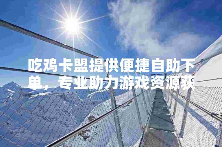 吃鸡卡盟提供便捷自助下单，专业助力游戏资源获取。